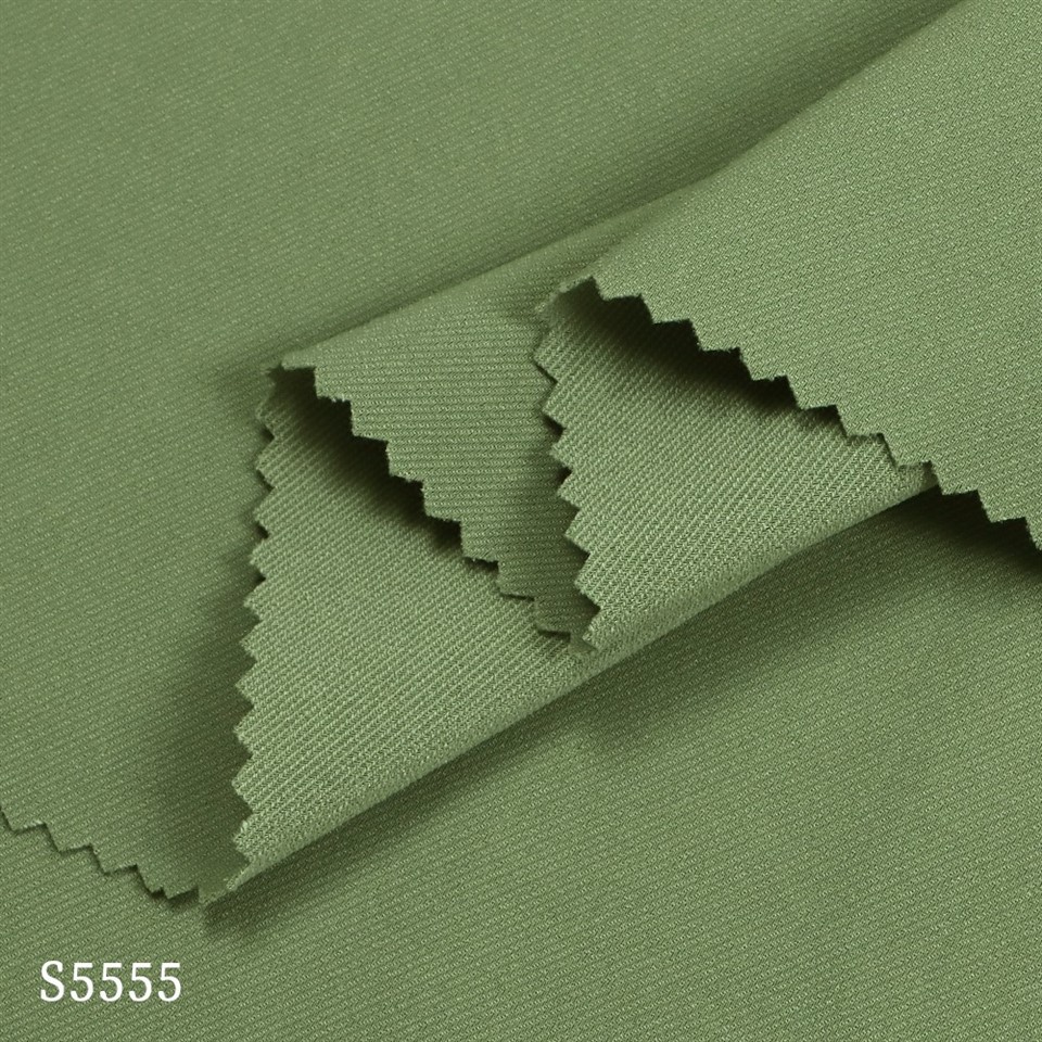4 Ffordd Stretch Polyester Ffabrig Broken Twill
